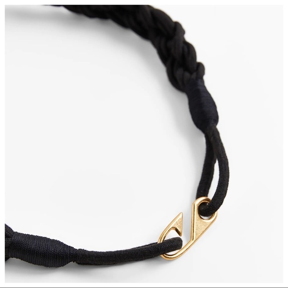 🌹NWT. Zara Black Braided Belt with Rectangular Metal Piece. - Picture 4 of 8